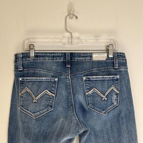 Vigoss Women's Bootcut Jeans Sz 30 Distressed Low Rise Medium Wash Denim Stretch - Picture 6 of 9